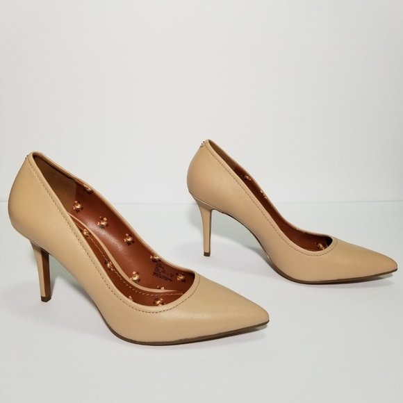 COACH Beechwood Leather Pointed Toe Waverly Pumps - Picture 1 of 8